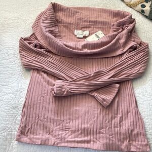 Long sleeve top buttons mauve pink long sleeve nwt